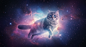 Cat In Galaxy, cat, galaxy, artist, artwork, digital-art, deviantart HD wallpaper