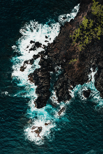 Nature, Sea, View From Above, Coast, Surf HD phone wallpaper