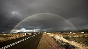 rainbow, nature, fun, field HD wallpaper