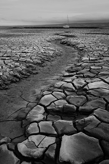 Nature, Land, Earth, Bw, Chb, Boat, Cracks, Crack HD phone wallpaper