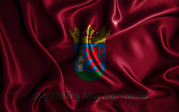 Badajoz flag, , silk wavy flags, spanish cities, Day of Badajoz, Flag of Badajoz, fabric flags, 3D art, Badajoz, cities of Spain, Badajoz 3D flag HD wallpaper