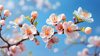 Blossoming Apricot Macro, blossom, apricot tree, sky, bright, flower HD wallpaper