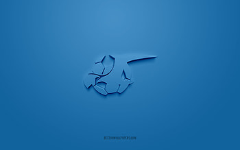 FK Haugesund, creative 3D logo, blue background, Eliteserien, 3d emblem, Norwegian football club, Norway, 3d art, football, FK Haugesund 3d logo HD wallpaper
