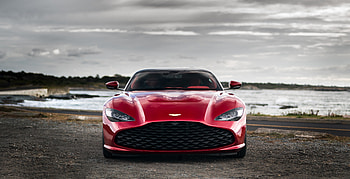 Red car, Aston Martin DBS GT Agato, front-view HD wallpaper