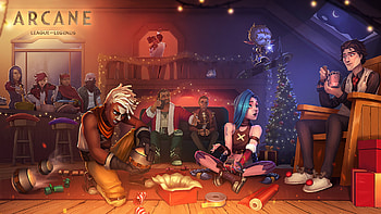 Caitlyn Ekko Jayce Jinx VI Arcane HD wallpaper