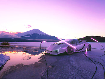 Lamborghini White Mountains, lamborghini-huracan, lamborghini, cars, artstation HD wallpaper