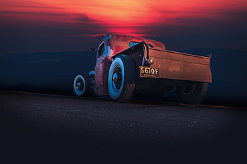 Wreck car, rear HD wallpaper