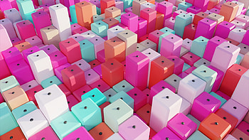 Cubical bars, abstract, colorful HD wallpaper