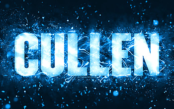 Happy Birtay Cullen, , blue neon lights, Cullen name, creative, Cullen Happy Birtay, Cullen Birtay, popular american male names, with Cullen name, Cullen HD wallpaper