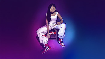 Girl Vibing With Mini Speaker, artist, artwork, digital-art, art HD wallpaper