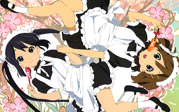 K-ON!, Azusa Nakano, Guitar, Anime, Maid outfits, Cute, Female, K-ON, Anime Girls, Yui Hirasawa, Kawaii HD wallpaper