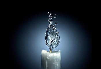 Candle, water HD wallpaper