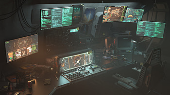Sci-Fi Spaceship Control Deck – Futuristic Command Center, Sci Fi, spaceship HD wallpaper