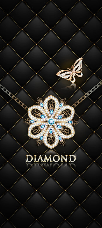 Diamond Flower Pendant, ceiling, art, Butterfly, Luxury, Leather, Premium HD phone wallpaper