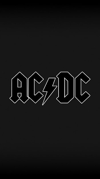 AC/DC, logo on black, rock and roll, personalized HD phone wallpaper