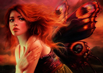 Butterfly, mystic, artwork, wings, color, girl HD wallpaper