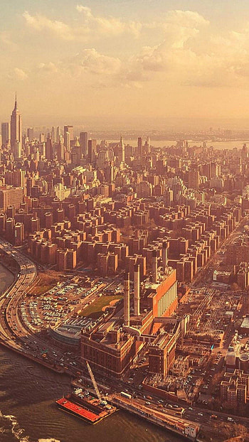 Vintage city, aesthetic, cloud, sky, cool, retro, 70s HD phone wallpaper