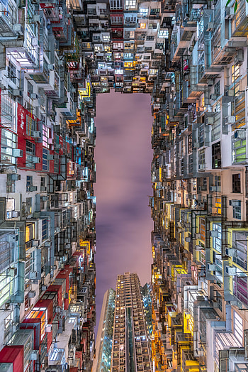 Cities, Sky, Building, Bottom View, Balcony HD phone wallpaper