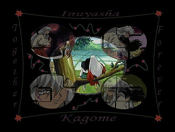 in love, black, inuyasha background HD wallpaper