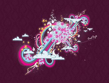 Good Night, stars, rainbows, art, coulds HD wallpaper