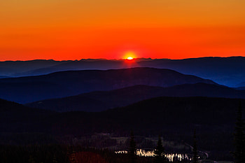 Landscape, Sunset, Mountains, Dark, Hills HD wallpaper
