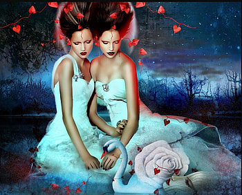 ღ, digital art, girls, art, fantasy HD wallpaper