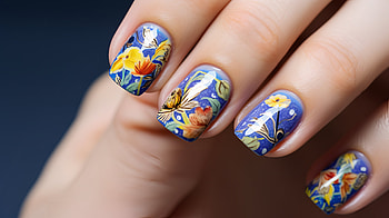 Floral Nail Art Design, woman, Summer Nails, nail art, floral design, manicure HD wallpaper