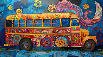 Colorful School Bus, school bus, bus HD wallpaper