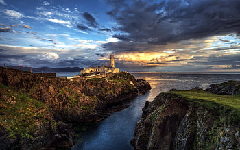 Fanad Head Lighthouse, Irish Countryside HD wallpaper
