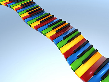 Colorful Piano, piano, colorful, music, 3d HD wallpaper