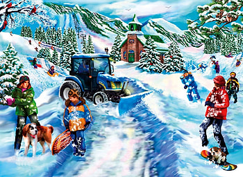 Snow Plow F1, dog, winter, art, landscape, beautiful, illustration, artwork, scenery, wide screen, painting, snow, pet, canine, plow HD wallpaper