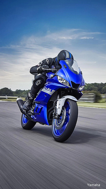 R15 Bike, Blue Bike, Racer Bike HD phone wallpaper