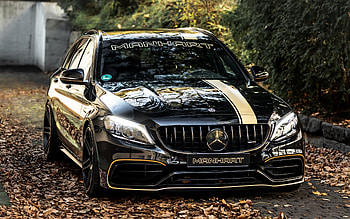 Manhart CR700, S205, front view, exterior, Mercedes-AMG C63 CR700 Wagon, C63 tuning, black C-class, tuning C63, german cars, Mercedes-Benz HD wallpaper