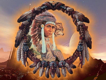 indian wolf fantasy, spirit, indian, wolf, fantasy HD wallpaper