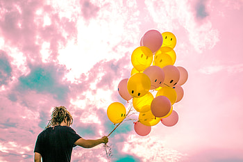 Sky, Pink, Balloons, Miscellanea, Miscellaneous HD wallpaper