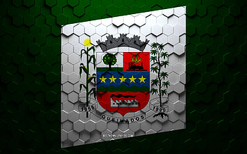 Flag of Queimados, honeycomb art, Queimados hexagons flag, Queimados 3d hexagons art, Queimados flag HD wallpaper