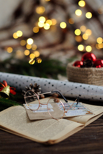 Holidays, New Year, Decorations, Christmas, Book, Glasses, Spectacles, Envelope HD phone wallpaper