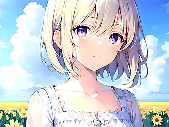 A girl in a field of flowers, AI Art, Anime, girl, anime girl HD wallpaper