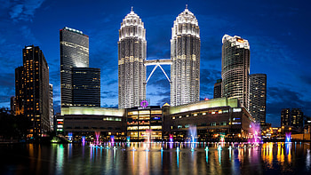 Petronas Twin Towers, Majestic structure, Malesia, Top view HD wallpaper