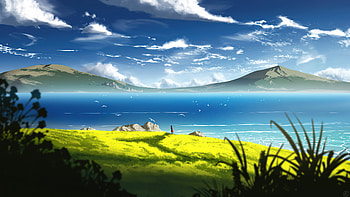 Grassy Shore , artist, artwork, digital-art, artstation HD wallpaper