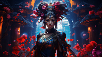 Warrior Geisha, geisha, fantasy, AI Art HD wallpaper