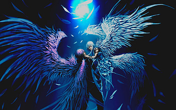 Fairy friendship, night, blue, fairytale, colors, abstract, moon, magical, amazing, friends, wings, magic, beautiful, fairy, anime, pretty, paint, lovely HD wallpaper