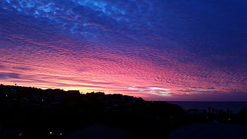 Pink sunset, clouds, sky, nature HD wallpaper