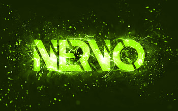 Nervo lime logo, , Australian DJs, lime neon lights, Olivia Nervo, Miriam Nervo, lime abstract background, Nick van de Wall, Nervo logo, music stars, Nervo HD wallpaper