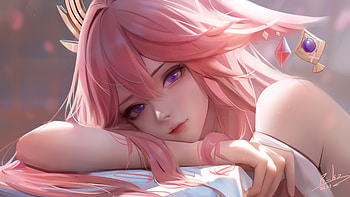 Genshin Impact Ultra – Yae Miko, Elegant Guuji Portrait, Genshin Impact, Yae Miko Guuji (Genshin Impact) HD wallpaper