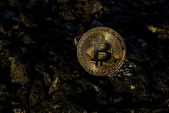 Bitcoin on soil pavement, Cryptocurrency finance, aesthetic, Digital concept HD wallpaper
