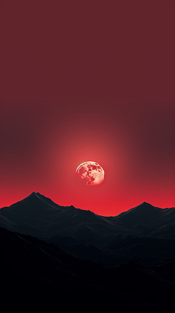 Moonlit Mountain Aesthetic, mountain, moon, artistic, aesthetic HD phone wallpaper