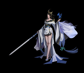 Fantasy Girl, Black, Girl, Sword, Fantasy HD wallpaper