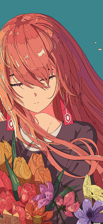 Serene Anime Girl with Blossoming Flowers, Anime, girl, anime girl HD phone wallpaper