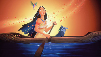 Pocahontas 1995 backdrops, Native American princess, Romantic tale, Colonial era HD wallpaper